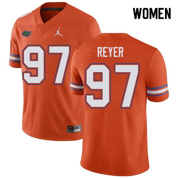 Jordan Brand Women #97 Theodore Reyer Florida Gators College Football Jersey Orange